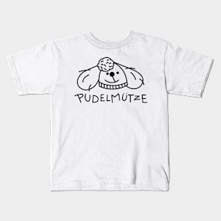 Funny poodle as a bobble hat Kids T-Shirt